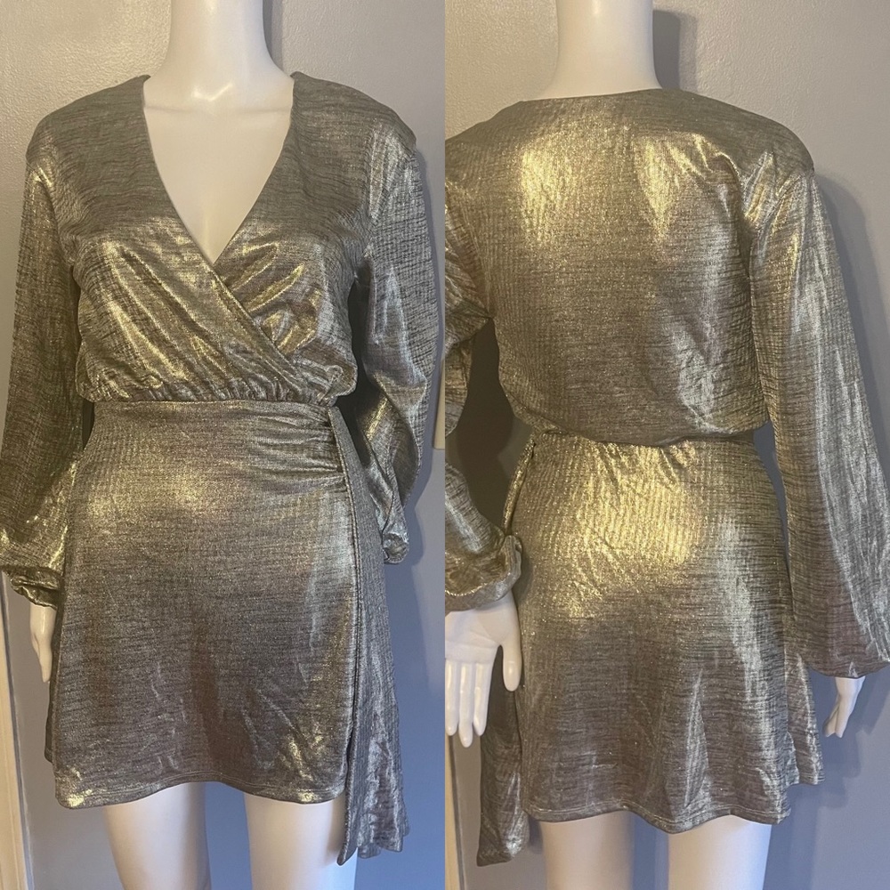 House of Harlow 1960 Revolve Metallic Mini Dress Size XXS